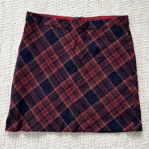Vintage Womens Tartan Plaid Mini Skirt EU38 US8 Dark Academia Wool School Girl